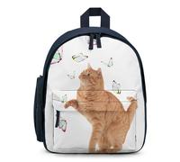 Hixingo Kinderrucksack, 3D Tier Rucksack Kinder, Kindergartenrucksack für Mädchen/Jungen 3-10 Jahr, Kinderrucksack, Grosse Rucksack, Schulranzen für Schule (Tanzende Katze)