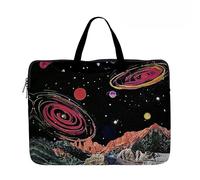 Hixingo Laptop-Handtasche für Frauen 13 14 15 Zoll Aktentasche 3D Druckmuster Arbeitstasche Computer-Tasche Tragbare Bag Laptop-Schutzhülle Laptoptasche (15”,Schwarzer Planet 6)