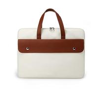 Hixingo Laptop-Handtasche für Frauen 14 15.6 Zoll PU Wasserdichtes Aktentasche Arbeitstasche Computer-Tasche Tragbare Bag Laptop-Schutzhülle Laptoptasche (15.6”,Beige)