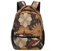 Hixingo Rucksack Kinder Kindergartenrucksack für Mädchen/Jungen, 3D Schmetterling Druck Kinderrucksack, Grosse Kita KapazitätSchulranzen Komfort Schulranzen (Braune Blumen,42x31x15cm)
