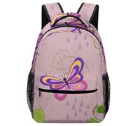 Hixingo Rucksack Kinder Kindergartenrucksack für Mädchen/Jungen, 3D Schmetterling Druck Kinderrucksack, Grosse Kita KapazitätSchulranzen Komfort Schulranzen (Rosa-Lila,42x31x15cm)