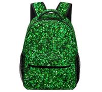 Hixingo Rucksack Kinder Kindergartenrucksack für Mädchen/Jungen, Mode 3D Druck Kinderrucksack, Grosse Kita KapazitätSchulranzen Komfort Schulranzen (Grüner Blingling,42x31x15cm)