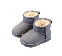 Hixingo Stiefel Mädchen Glitzer 22-34, Stiefeletten Mädchen Reißverschluss Winterstiefel Gefüttert mit Absatz Prinzessin Schuhe Kinder Glitzer für 2-10 Jahre (F521 Grau,32)