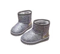 Hixingo Stiefel Mädchen Glitzer Winterstiefel Mode Prinzessin Schuhe Mädche Winterschuhe Warme Pailletten Stiefeletten Kinderschuhe für Bühnenoutfits & Festliche Anlässe -Modell 707Z (Silber,30)