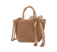 Hixingo Strohtaschen Damen Groß Kapazität Strandtasche Stroh Totes Taschen, Mode Sommer Boho Strand Gewebte Tasche Frauen Schultertaschen, Strohsack für Reisen und Urlaub (Einheitsgröße,Braun)