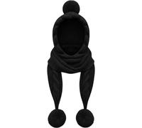 HiyyFloy 2-in-1 Kapuzenschal Für Damen, Strickmütze Schal, Warme Wintermütze Plüschbommel, Flauschiges Strickmützen-schal-Set Für Damen