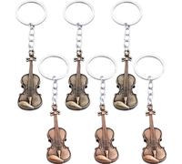 HiyyFloy Geigen-Schlüsselanhänger, 6 Stück, Metall, Schwarz, Charmant, Geschenk für Musikbegeisterte und Geschenkgeber, Unisex-Erwachsene
