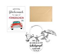 HJDJBD Führerschein Bestanden Geschenk,Schlüsselanhänger Führerschein Bestanden,Fahr Nie Schneller Als Dein Schutzengel Fliegen Kann,Schutzengel Auto Glücksbringer Fahr Vorsichtig für Frau Mann