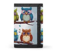 HJKBCV Dreifach gefaltete Geldbörse mit Eulen-Motiv, Kreditkarten-Geldbörse, tragbar, Outdoor-Sport, Geldbörse, Münzgeldbörse mit Ausweisfenster, für Männer und Frauen, Stil, Einheitsgröße, Stil:,