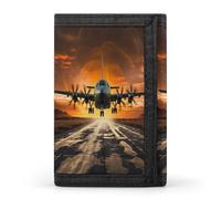 HJKBCV DuSky dreifach gefaltete Geldbörse im Militärflugzeug landet auf Airforce Runways gegen schöne DuSky, Kreditkartenbörse, tragbar, Outdoor-Sportgeldbörse, Münzgeldbörse mit Ausweisfenster, für