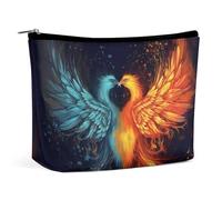 HJKBCV Fire and Water Phoenix Reise-Make-up-Tasche, Mini-Tasche, Kosmetiktasche für Damen, tragbar, Handtaschenverschluss, Organizer, Make-up-Kulturbeutel, Stil, Einheitsgröße, Stil:, Einheitsgröße