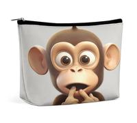 HJKBCV The Silent Monkey Reise-Make-up-Tasche aus PU-Leder, Mini-Tasche, Kosmetiktasche für Damen, tragbarer Handtaschen-Verschluss, Organizer, Make-up-Kulturbeutel, Stil, Einheitsgröße, Stil