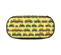 HJLUUFT Green Fields Kosmetiktasche mit Landwirtschafts-Maschinen-Druck, Kawaii-Bleistift-Box, Gadget-Organizer, Tasche mit Reißverschluss