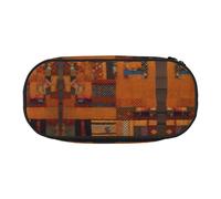 HJLUUFT Kosmetiktasche aus afrikanischem Textil, Patchwork-Druck, für Schreibwaren, Kawaii, Stiftebox, Gadget-Organizer, Tasche mit Reißverschluss