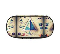 HJLUUFT Kosmetiktasche mit Mathematik-Geometrie, Geek-Aufdruck, Kosmetiktasche, Schreibwaren, Kawaii-Bleistift-Box, Gadget-Organizer, Tasche mit Reißverschluss, Schwarz, Einheitsgröße, Niedlich