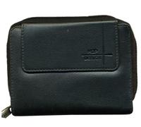 hjp - HJP Diana Reißverschlussbörse echt Leder schwarz Schwarz