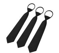 HJSLCQ 3x Krawatten für Herren, edle Krawatte Schwarz mit Reißverschluss | Schwarze Krawatte Herren, elegante Slim Tie, vorgebundenes Design