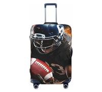 HJTRW Coole American Football Reisegepäckabdeckung, elastisch, waschbar, Kofferabdeckung, modisch, dehnbar, staubdicht, passend für 45,7-81,3 cm große Gepäckstücke, Schwarz , S