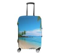 HJUQNGF Gepäckhüllen für 48,3 - 81,3 cm, Hawaii-Strand mit Palmen, Koffer-Schutz, dehnbar, langlebig, Reisegepäckabdeckung, waschbar, kratzfest, Reisetaschenschutz, weiß, M, Blumen und Tiere