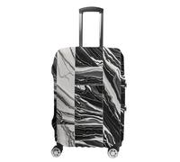 HJUQNGF Gepäckhüllen für 48,3 - 81,3 cm, schwarzer Marmor-Koffer-Schutz, dehnbar, langlebig, Reisegepäckabdeckung, waschbar, kratzfest, Reisetaschenschutz, weiß, klein, Blume und Tiere, weiß, S,