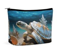 HJUQNGF Kosmetiktasche Vintage Mandala Blumen Tragbare Kulturtasche Große Kapazität Reise Make-up Tasche Beauty Make-up Organizer für Shampoo Conditioner Pinsel Set Make-up Zubehör, Muschel Seestern