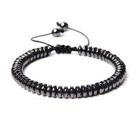 HJYUK Armband Damen, Rondelle Hämatit-Armband Seilwickelarmband, Steinperlenarmband, Verstellbares Freundschaftsarmband, Weihnachtsschmuck, Geschenk Für Frauen, Mädchen, Jungen