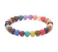 HJYUK Armband Damen, Stein Armbänder Bunte Achat Perlen Armbänder Chakra Armband Yoga Balance Freundschaftsarmband Schmuck Für Frauen Mädchen Jungen 21Cm