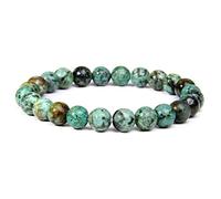 HJYUK Bergkristall Armband, Steinarmbänder Afrikanischer Türkis Naturstein Armband Chakra Armband Yoga Balance Freundschaftsarmband Schmuck Für Frauen Mädchen Jungen 23Cm