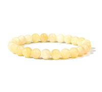 HJYUK Bergkristall Armband, Steinarmbänder Gelbe Jade Naturstein Charm Armbänder Chakra Armband Yoga Balance Freundschaftsarmband Mala Perlen Schmuck Für Frauen Mädchen Jungen 23Cm