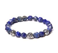 HJYUK Edelstein Armband, Steinarmbänder Natürlicher Lapislazuli Perlenarmband Chakra Armband Yoga Balance Freundschaftsarmband Schmuck Für Frauen Mädchen Jungen 19Cm