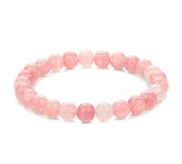 HJYUK Perlen Armband, Stein Armbänder Rosa Achat Perlen Armbänder Chakra Armband Yoga Balance Freundschaftsarmband Schmuck Für Frauen Mädchen Jungen 19Cm