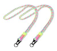 HJZHII 2 Stück Bunt Schlüsselband mit Karabiner,Schlüsselbänder Paracord Schlüsselanhänger,Schlüsselband Lang Umhängeband Lanyard mit Karabiner für Ausweise Outdoor Camping Wandern