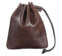 HJZHII Lederbeutel Aufbewahrungstasche, Retro Rindsleder Münzbeutel mit Kordelzug Geldbörsen Aus Leder Münzbörse Geldbeutel für Schmuck Kopfhörer(Mittel)