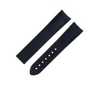 HKIDKK 20 mm Black Line Uhrenarmband aus hochdichtem Nylon-Rindsleder, für Omega AT150 Seamaster 300 Planet Ocean De Ville Speedmaster Uhrenarmband mit gebogenem Ende, 20 mm