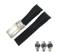 HKIDKK Ersatz-Uhrenarmband aus Silikonkautschuk, 21 mm, für Rolex Deepsea Sea-Dweller 126660, Blau/Schwarz, Tauchsportarmband, kostenloses Werkzeug, 20 mm, Azetat, Kein Edelstein