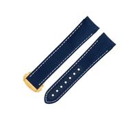 HKIDKK Uhrenarmband aus schwarzem Nylongewebe, 20 mm, passend für Omega-Armband für AT150 Seamaster 300 Planet Ocean De Ville Speedmaster Uhrenarmband mit gebogenem Ende, 20 mm