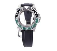 HKVTVCYPYA 40 mm wasserdichte Uhrengehäuse, Kautschukband, kompatibel mit Nh35 Nh34 Nh36 Nh38 Miyota 8215 Eta2824 Uhrwerk(Black Rubber Band 1-NH35 NH36 34 38)
