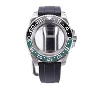 HKVTVCYPYA 40 mm wasserdichte Uhrengehäuse, Kautschukband, kompatibel mit Nh35 Nh34 Nh36 Nh38 Miyota 8215 Eta2824 Uhrwerk(Black Rubber Band 2-NH35 NH36 34 38)