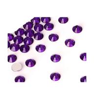 HKVTVCYPYA Glas-Strasssteine mit flacher Rückseite, nicht Hotfix-Strasssteine, Perlen, Schmuck, Charm, Nagelkunst-Dekorationen, Zubehör(Pure Purple,SS12-1440Pcs)