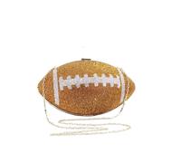 HKYBCF Strass Taschen Fußballförmige Abendtasche, exquisite Banketttasche for Tanzveranstaltungen, vielseitige Umhängetasche(Gold)