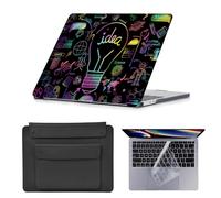 HLAAJJX Hard Case für MacBook Pro 16 Zoll Hülle 2019 Model A2141 mit Touch Bar,Nicht für Mac Pro 16 M4 M3 M2 M1,Slim Schutzhülle Cover & Laptop Tasche & Tastaturabdeckung,Kreative Glühbirne