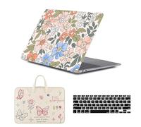 HLAAJJX Hartschale Hülle für MacBook Air 13 Zoll Case 2010-2017 Modell A1466 A1369,Ultradünne Schutzhülle & Laptop Tasche & EU Tastaturschutz Cover,Blumenmalerei