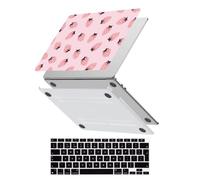 HLAAJJX Hülle Case Kompatibel mit MacBook Air 13 Zoll 2017 2016 2015 2014 2013 2012 2010,Hartschale Hülle & EU Tastaturschutz für MacBook Air 13,3 Zoll A1466 A1369,Rosa Erdbeere