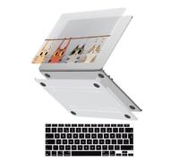 HLAAJJX Hülle Case Kompatibel mit MacBook Air 13 Zoll 2017 2016 2015 2014 2013 2012 2010,Hartschale Hülle & EU Tastaturschutz für MacBook Air 13,3 Zoll A1466 A1369,Kätzchen Schaukelnd
