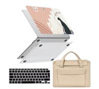 HLAAJJX Hülle Cover für MacBook Air 15 Zoll M4 M3 M2 2026 2025 2024 2023 Modell A3241 A3114 A2941,Hartschale Schutzhülle Snap Case & Laptop Tasche & EU Tastaturschutz,Eleganter Fuchs