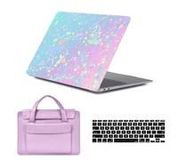 HLAAJJX Hülle Cover für MacBook Air 15 Zoll M4 M3 M2 2026 2025 2024 2023 Modell A3241 A3114 A2941,Hartschale Schutzhülle Snap Case & Laptop Tasche & EU Tastaturschutz,Blau-Lila-Farbverlauf