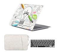 HLAAJJX Hülle Cover für MacBook Air 15 Zoll M4 M3 M2 2026 2025 2024 2023 Modell A3241 A3114 A2941,Hartschale Schutzhülle Snap Case & Laptop Tasche & EU Tastaturschutz,Kreative Glühbirne