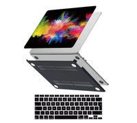HLAAJJX Hülle für 2025 2024 2023 2022 2021 MacBook Pro 16 Zoll M4 M3 M2 M1 A2485 A2780 A2991 A3403 A3186,Hartschale Hülle & EU Tastaturschutz für MacBook Pro 16,2",Regenbogen