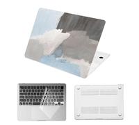 HLAAJJX Hülle für Alte Version MacBook Pro 13 Zoll, 2012 2011 2010 2019 2008 Modell A1278 mit CD-ROM,Hartschale Hülle & EU Transparent Tastaturschutz Cover,Blau-Weiß-Grün