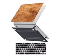 HLAAJJX Hülle für MacBook Air M4 M3 M2 15 Zoll 2025 2024 2023 A3241 A3114 A2941,Hartschale Hülle & EU Tastaturschutz für MacBook Air 15,3" mit Retina Display,Holzmaserung